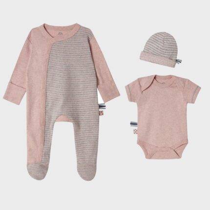 organicera organic 3 pcs newborn set rose