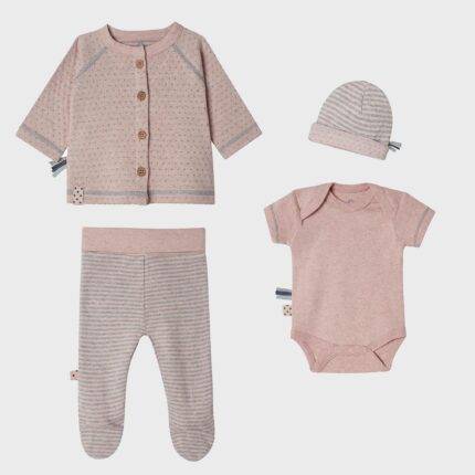 organicera organic 4 pcs newborn set rose