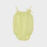 organicera organic baby hemp frilled body suit apple green