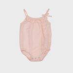 organicera organic baby hemp frilled body suit rose