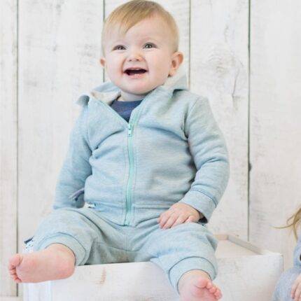 organicera organic baby hooded jacket aqua