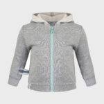 organicera organic baby hooded jacket grey