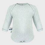 organicera organic baby long sleeve body suit aqua striped