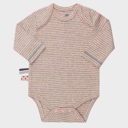 organicera organic baby long sleeve body suit rose striped