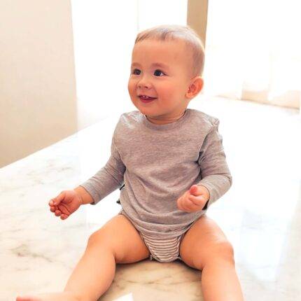 organicera organic baby long sleeve tshirt body grey