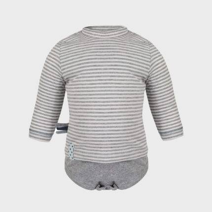 organicera organic baby long sleeve tshirt body grey striped