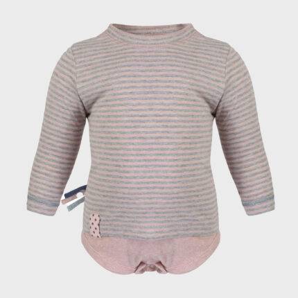organicera organic baby long sleeve tshirt body rose striped