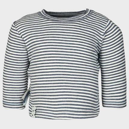 organicera organic baby long sleeve tshirt ındigo striped