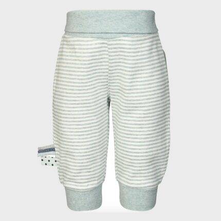 organicera organic baby pants with elastic band aqua striped