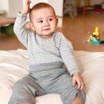 organicera organic baby pants with elastic band grey