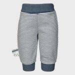 organicera organic baby pants with elastic band indigo striped