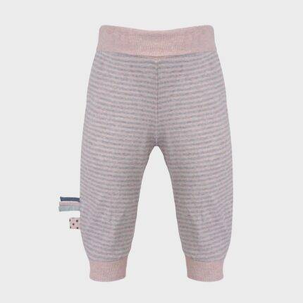 organicera organic baby pants with elastic band rose stirped
