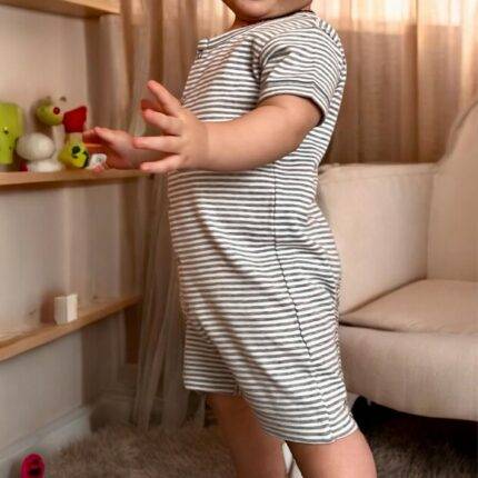 organicera organic baby romper grey
