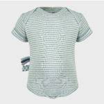 organicera organic baby short sleeve body suit aqua striped