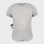 organicera organic baby short sleeve body suit grey striped