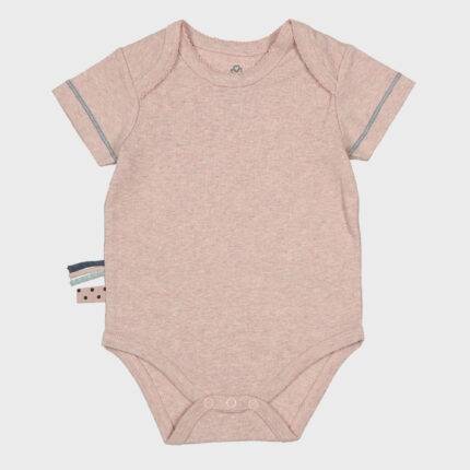 organicera organic baby short sleeve body suit rose