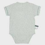OrganicEra Organic Baby S/S Kimono Body, Aqua Striped - Image 3