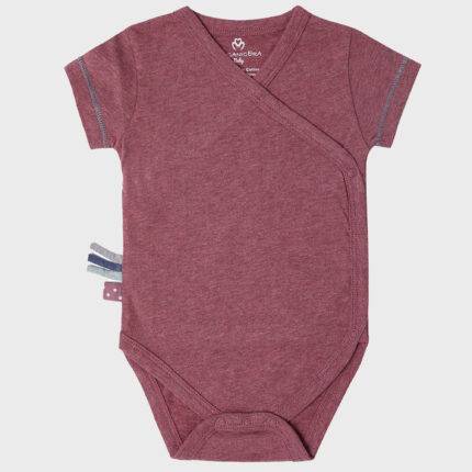 organicera organic baby short sleeve kimono body bordeaux