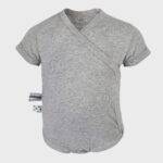 organicera organic baby short sleeve kimono body grey