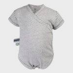 organicera organic baby short sleeve kimono body grey striped