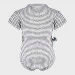 organicera organic baby short sleeve kimono body grey striped