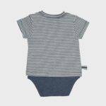 OrganicEra Organic Baby S/S T-shirt Body, Indigo Striped - Image 2