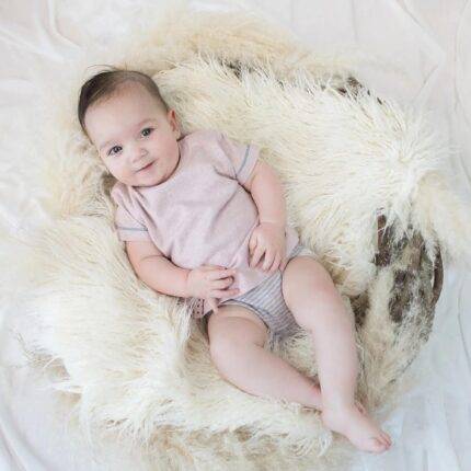 organicera organic baby short sleeve tshirt body rose