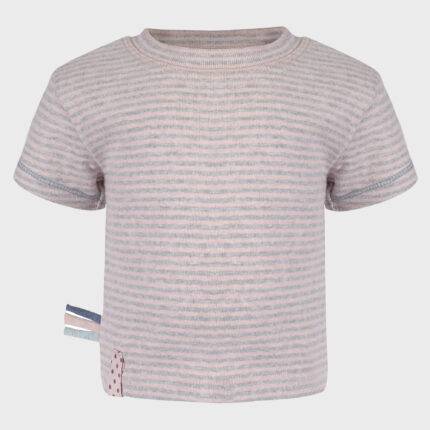 organicera organic baby short sleeve tshirt rose striped