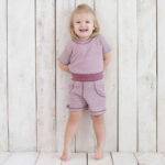 organicera organic baby shorts bordeaux striped