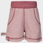 organicera organic baby shorts striped bordeaux