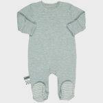 OrganicEra Organic Baby Footed Sleepsuit, Aqua - Image 3