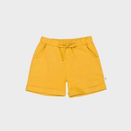 organicera organic gabardine shorts mustard