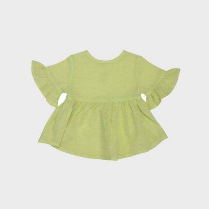 organicera organic hemp baby blouse apple green