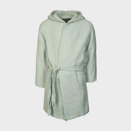 organicera organic muslin bathrobe 7-8 years mint
