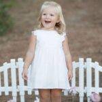 organicera organic muslin dress with scallop ecru