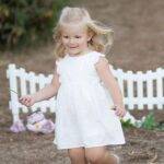 organicera organic muslin dress with scallop ecru
