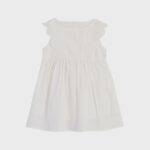 organicera organic muslin dress with scallop ecru