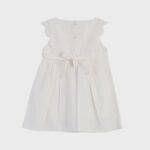 OrganicEra Organic Muslin Sleeveless Dress with Scallop, White - Image 5
