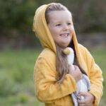 OrganicEra Organic Muslin Kid's Bathrobe, 3-4 Years, Mustard - Image 2
