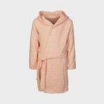 organicera organic muslin kids bathrobe 7-8-years salmon