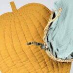 organicera organic muslin leaf mat padded mustard