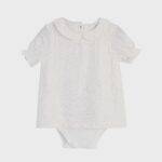 organicera organic muslin peter pan collar shirt body white glitter
