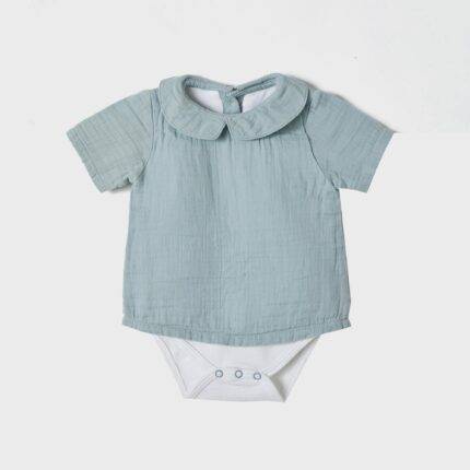 organicera organic muslin shirt body aqua