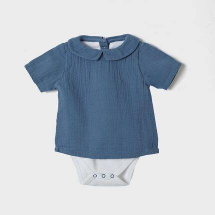 organicera organic muslin shirt body ındigo