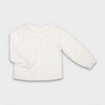 OrganicEra Organic Vual Girl's Peter Pan Collar Shirt, White - Image 3