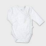 organicera organic long sleeve newborn kimono baby body striped