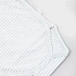 OrganicEra Organic Long Sleeve Newborn Kimono Baby Body, Striped, Aqua Melange - Image 3