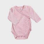 organicera organic long sleeve newborn kimono baby body striped