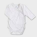 organicera organic long sleeve newborn kimono baby body striped