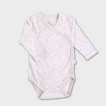 organicera organic long sleeve newborn kimono baby body striped